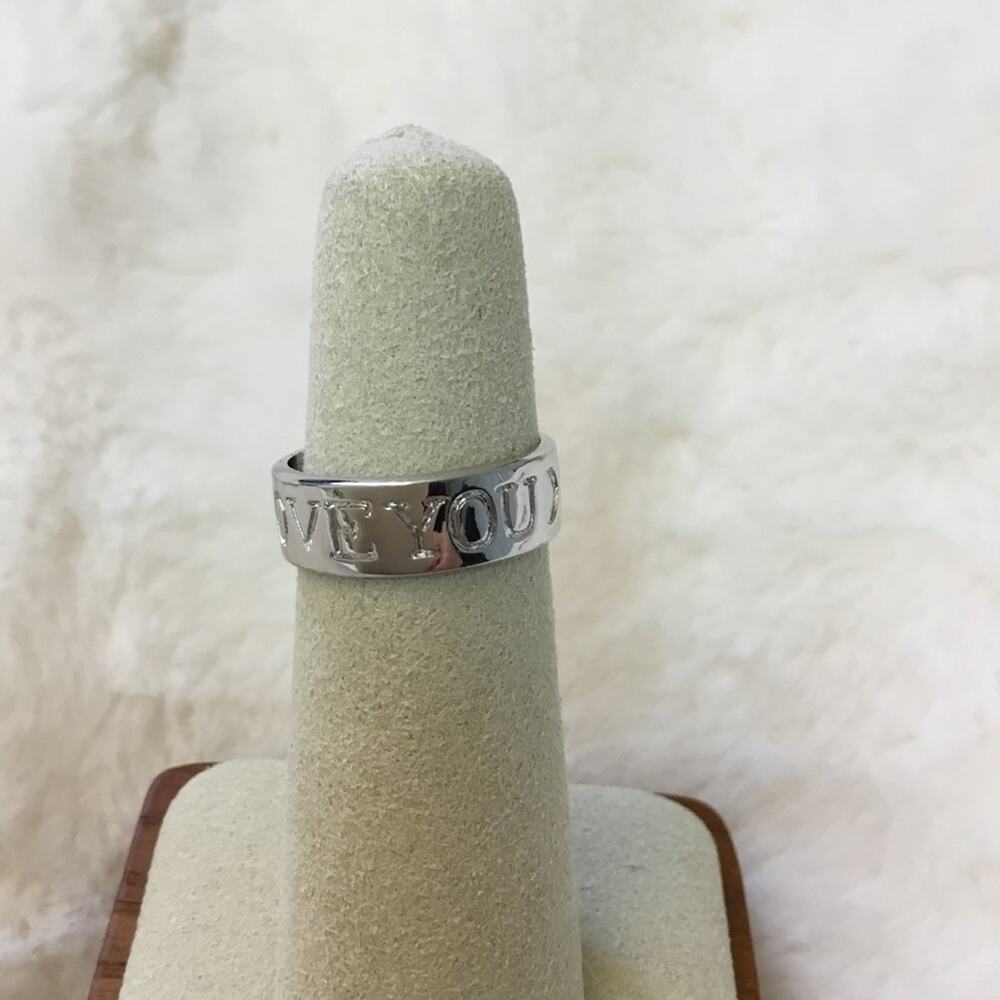Sterling Silver Heart Crystal "I Love You" Ring - Picture 6 of 13
